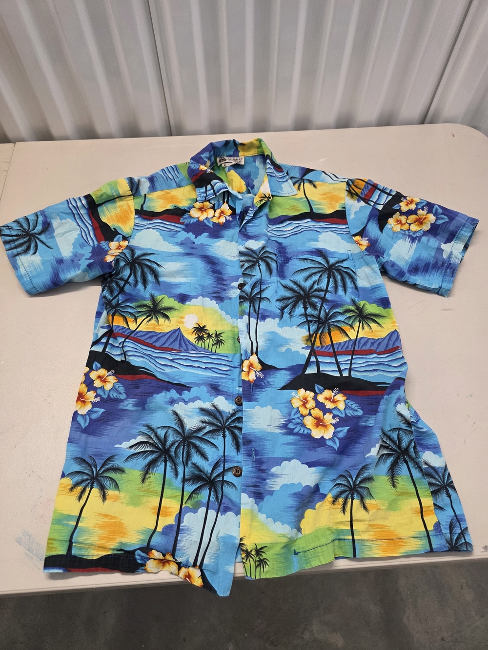 Vintage Aloha Republic Size S Cotton Hawaiian Shirt Tropical Made in USA